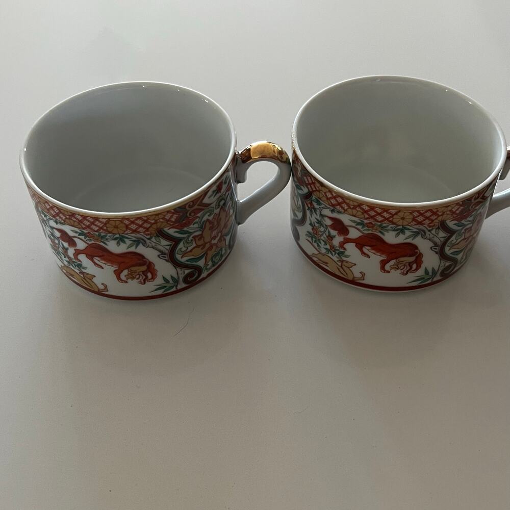 Vintage SAJI Japan Fine China Imari Royal Pheasant 9pc Set - 5 Plates & 4 Cups - Picture 7 of 16